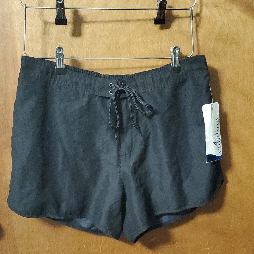 Catalina Black Drawstring Athletic Shorts